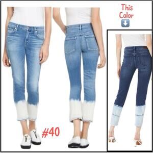 #40 Agnes Crop Mid Rise Slim Straight Jeans Size 28